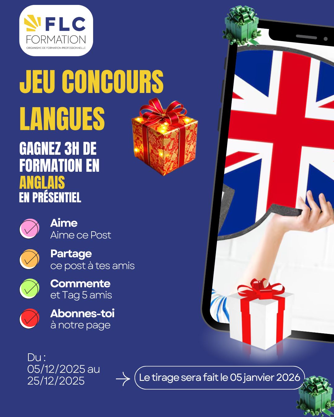 🎉 Jeu concours Langues : 3h de formation en angla